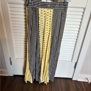 GANNI Gingham and Floral Maxi Skirt